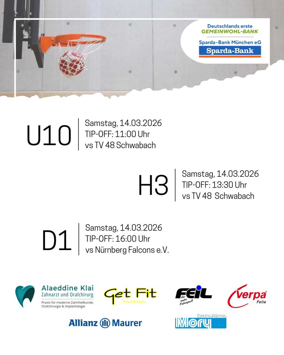 VfL Baskets Heimspieltag Spielplan