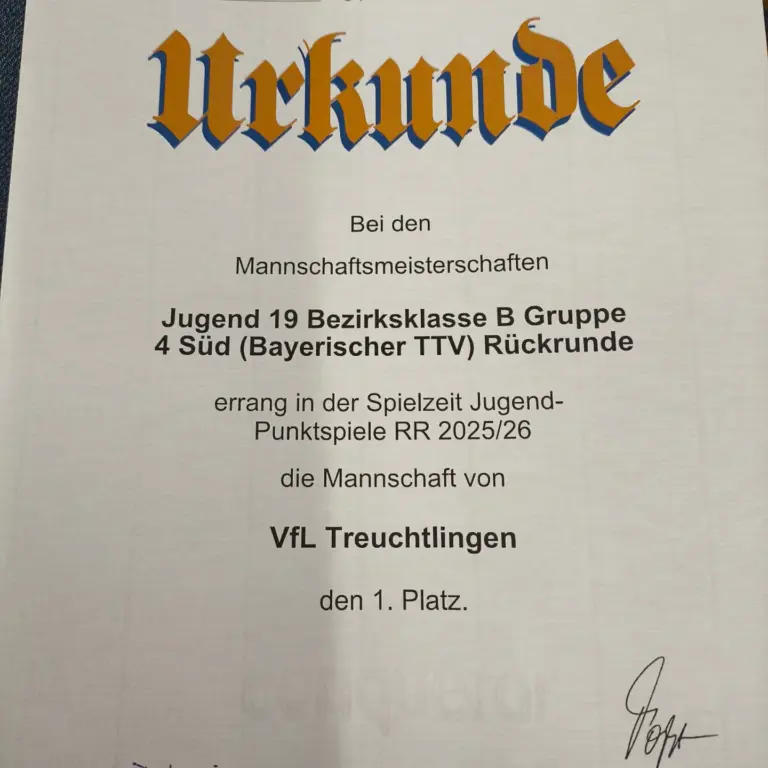 🏆 Meisterehrung für unsere Tischtennis VfL-Jugend! 🏓💙