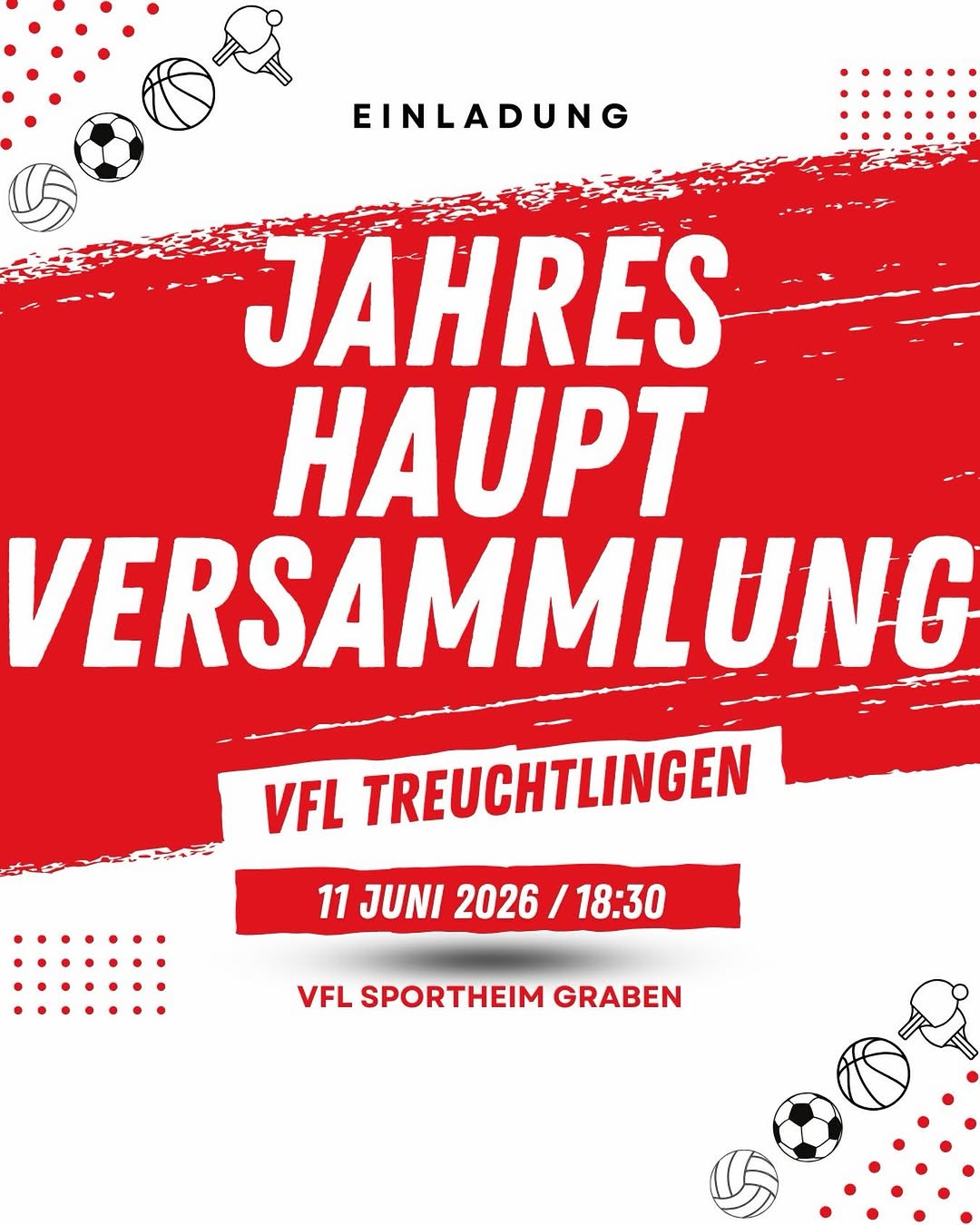 Einladung zur Jahreshauptversammlung ❤️🤍